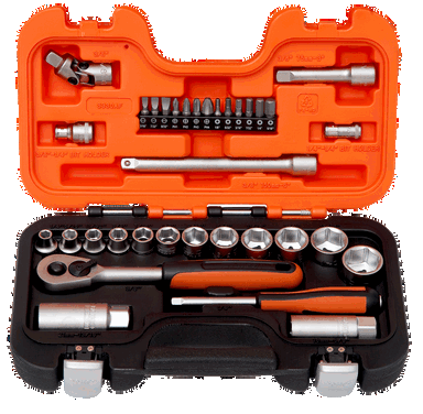 Zestaw nasadek 1/4" i 3/8", 34 elementy BAHCO