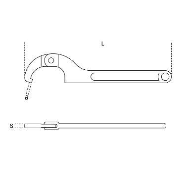 Klucz hakowy przegubowy z pazurem 35-50 mm, 99SQ Beta