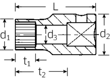 Nasadka 1/2" rozmiar SPLINE-DR 9/16"=18mm STAHLWILLE