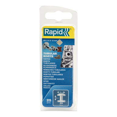 Nity rurkowe Rapid ?9 x 13 mm - opakowanie 25 szt.