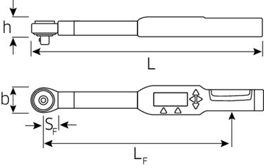 Klucz dynamometryczny elektroniczny 3-60Nm (2,5-44 ft.lb)  z grzechotką wtykową 3/8" 9x12mm STAHLWILLE
