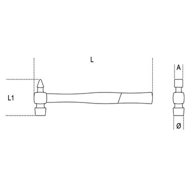 Młotek stolarski z obuchem okrągłym i noskiem poprzecznym 340 g, 1378 Beta
