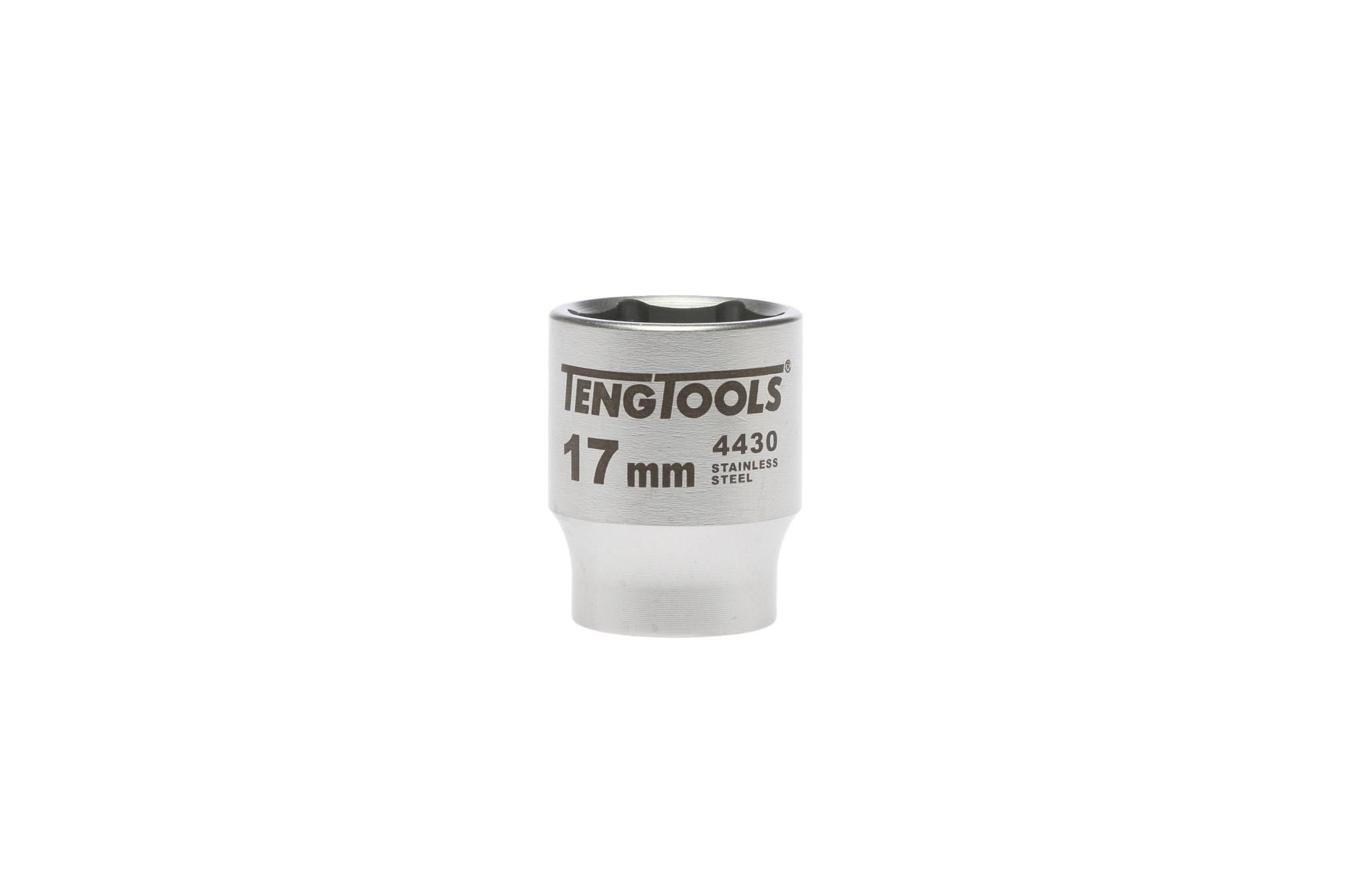 Nasadka 6-kątna nierdzewna z chwytem 3/8" 17 mm Teng Tools