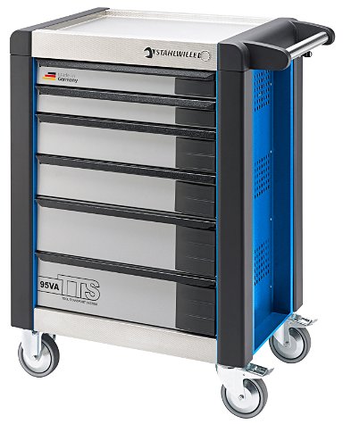 Wózek warsztatowy TTS  6-szufl.niebieski  z nakładkami, 1021x823x 497 mm; max obciążenie: 30kg na szufladę; 750 kg na wózek STAHLWILLE