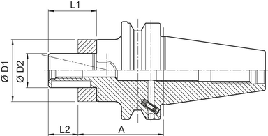 Trzpien frezar.uniwers. do nasadzania glowicy, JISB6339ADB BT40-22 HAIMER