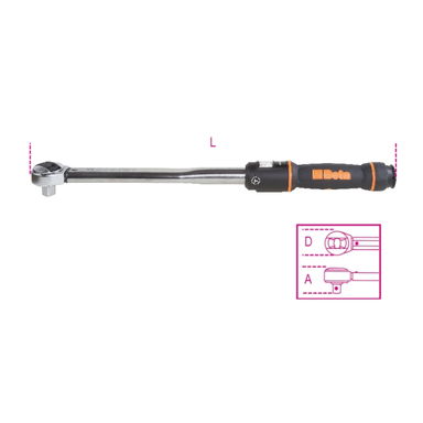 Klucz dynamometryczny 400-1800 lbf.in, ze stałą grzechotką 1/2", 666N-LBF.IN/20 Beta