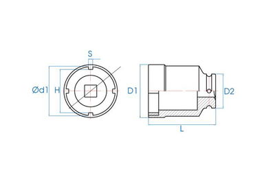 NASADKA DŁUGA 1/2" DO NAKRĘTKI ŁOŻYSKA (TMFS 4) 28,4 x 90mm King Tony