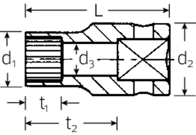 Nasadka 3/8" SPLINE-DR 3/8"=12mm STAHLWILLE