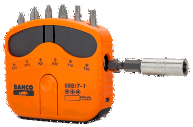 Zestaw bitów wkrętaka 7 szt. PH, PZ, TORX z uchwytem BAHCO