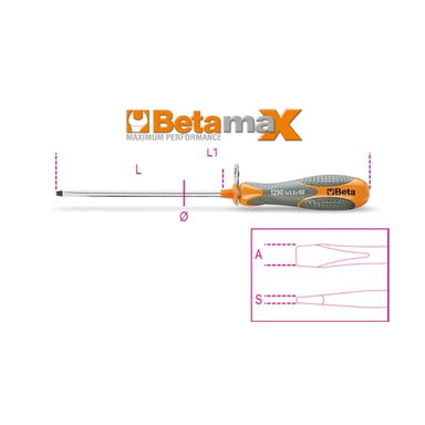 Wkrętak płaski 1x5.5x150 mm do pracy na wysokościach, 1290HS Beta