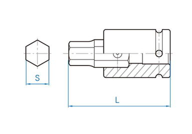 NASADKA UDAROWA Z KOŃCÓWKĄ HEX 3/4" 22mm x 76mm King Tony