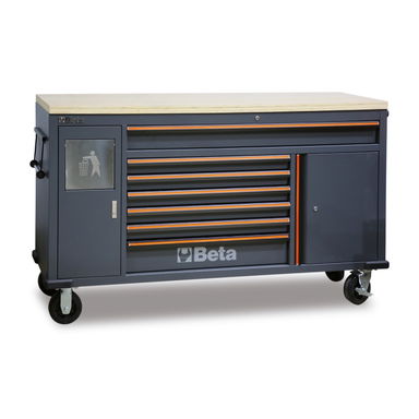 Wózek narzędziowy Work Station, 7 szuflad, z koszem na śmieci, do systemu C45PRO, 4500/C45PRO/MWS/W Beta