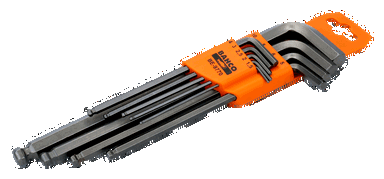 Klucze imbusowe wydłużone z kulką metryczne 9 szt. w zestawie 1.5-10 mm BAHCO