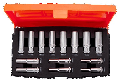 Zestaw 14 nasadek 3/8" długich 6-19 mm BAHCO