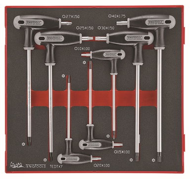 Zestaw 7 kluczy TX/TPX z rękojeścią T TEDTX7 Teng Tools
