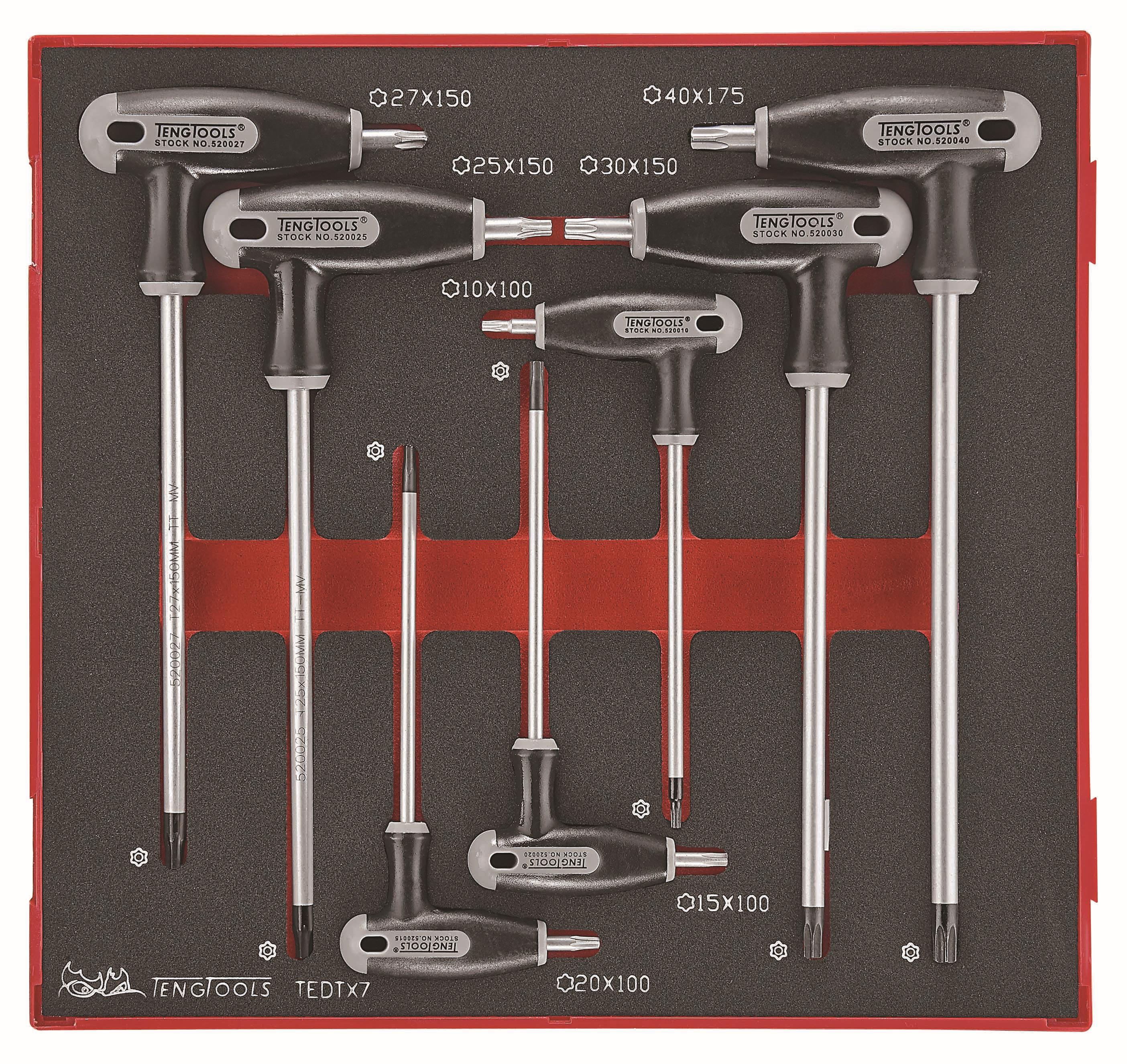 Zestaw 7 kluczy TX/TPX z rękojeścią T TEDTX7 Teng Tools