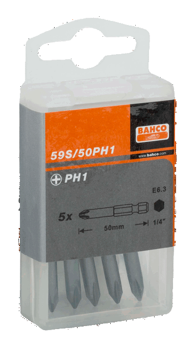 Bit 1/4" PH1x50 mm, 5 szt. BAHCO