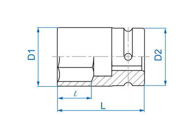 NASADKA KRÓTKA UDAROWA CIENKOŚCIENNA 1" 34mm x 80mm, 6-kąt King Tony