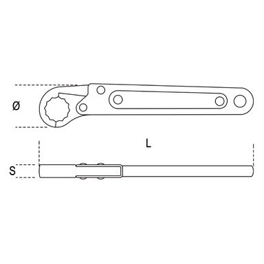 Klucz oczkowy jednostronny otwierany 12 mm, 120 Beta