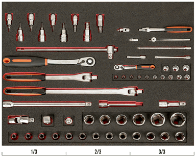 Zestaw nasadek i akcesoriów do pokręcania 1/4"-1/2", 59 elementów BAHCO