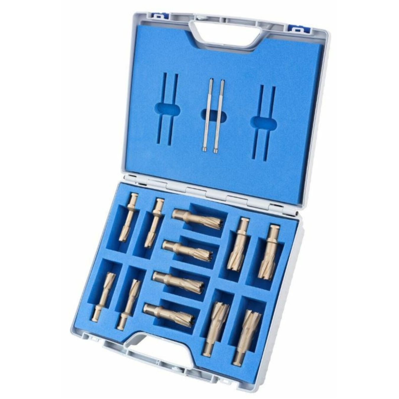 Zestaw wierteł rurowych Hard-Line40 UNI 9/16–1.1/16, 12 szt. + piloty Integ