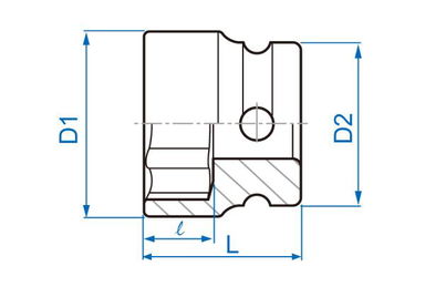 NASADKA KRÓTKA UDAROWA 1/2" 13mm x 28.5mm, 6-kąt King Tony