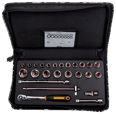 Nasadki 1/2'' Hex 25 elementów w etui materiałowym BAHCO