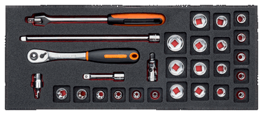 Zestaw nasadek 3/8" 5-13mm, 28 elementów BAHCO