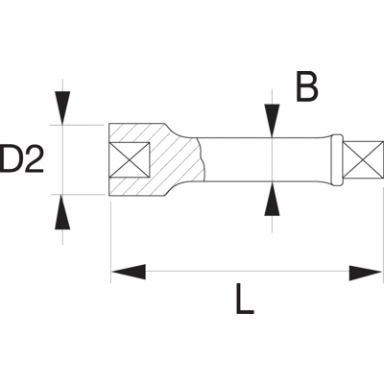 Przedłużka udarowa kwadrat 1.1/2", długość 510 mm BAHCO