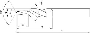 Wiertlo stopniowe krotkie HSS TiN, otwor pod gwint 90 M6 GÜHRING