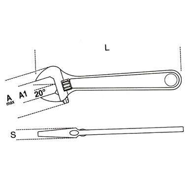 Klucz nastawny nierdzewny 200 mm, 111INOX/200 Beta