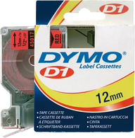 Tasma do drukarek etykiet D1 45017, czarna/czerwona 12mmx7m DYMO