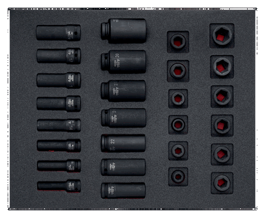 Zestaw nasadek udarowych 1/2" głębokich - 27 elementów BAHCO