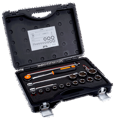 Zestaw nasadek 1/2", 18 elem. BAHCO