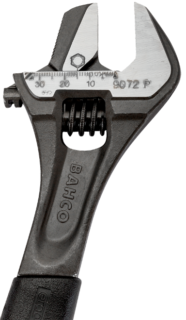 Klucz nastawny ERGO™ 257 mm, 33 mm otwarcie, fosforanowy z odwracalną szczęką i gumową rękojeścią BAHCO