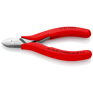 Szczypce tnące boczne dla elektroników 77 21 115 N Ze złączem wsuwkowym KNIPEX