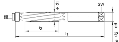 Rozwiertak reczny DIN859 HSS, 19,0mm BECK