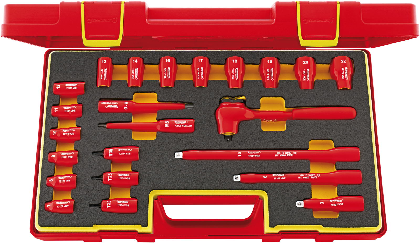 Zestaw narzędzi 3/8", 23 elementowy, izolowany 1000V VDE STAHLWILLE