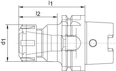 Oprawka do tulejek zaciskowych DIN69893A-ER HSK-A63 16x160mm HAIMER