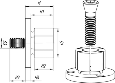 Trzpień mocujący XPA M6x14,20mm MITEE-BITE