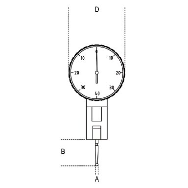 Czujnik zegarowy z ruchomym trzpieniem 0-0.8 mm, 1662AN Beta