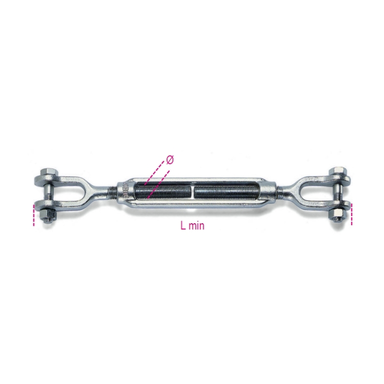 Nakrętka napinająca szakla-szakla (śruba rzymska) M27 1.1/8", WFL 4000 kg, L min 510 mm, ocynkowana Robur