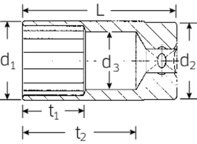 Nasadka 1/2" rozmiar 3/4", 12-kątna, długa STAHLWILLE