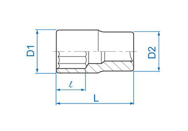 NASADKA 1/4" 10mm x 24mm, 8-kąt. Cr-V King Tony