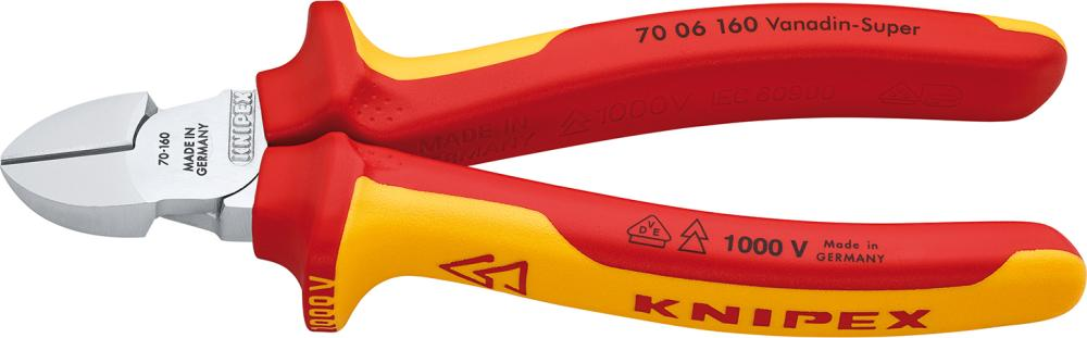 Szczypce tnące boczne VDE, 140 mm, Fi 2,5 mm-1,8 mm, 70 06 140, KNIPEX