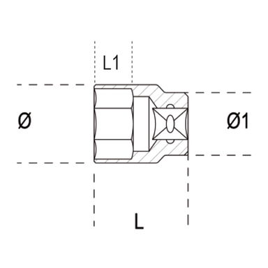 Nasadka 1/2" 6-kątna nierdzewna 32 mm, 920INOX-A Beta