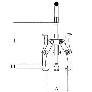 Ściągacz 3-ramienne z odwracalnymi ramionami 135 mm, 1521/1 Beta