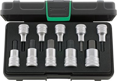 Zestaw narzędzi 1/2" INHEX 4-19 mm; 10-elementowy w walizce ABS STAHLWILLE