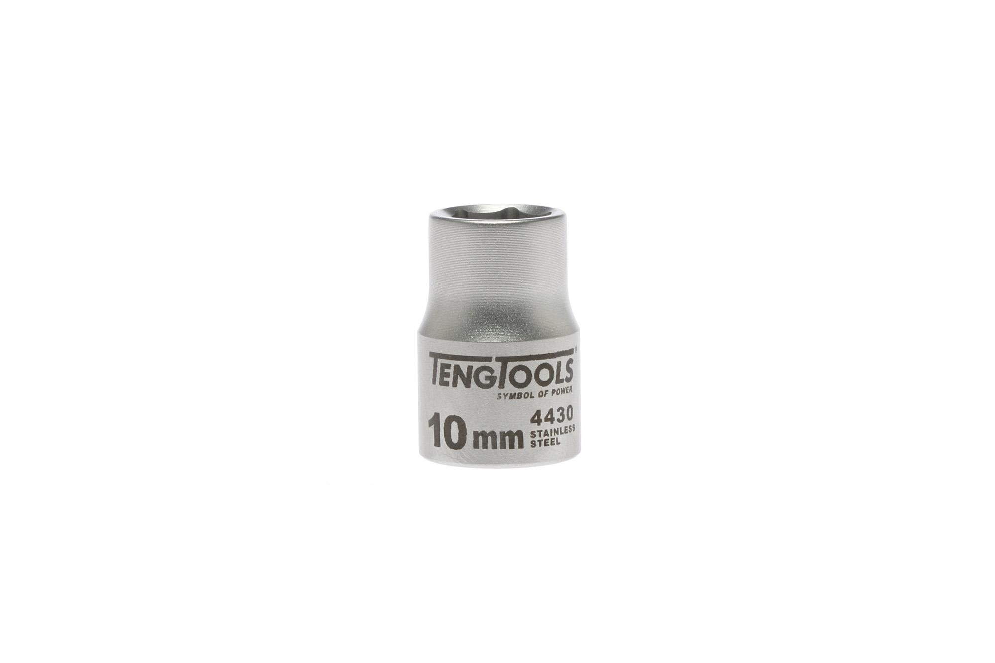 Nasadka 6-kątna nierdzewna z chwytem 3/8" 10 mm Teng Tools