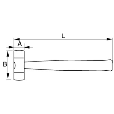 Młotek nylonowy 35 mm z drewnianym trzonkiem BAHCO